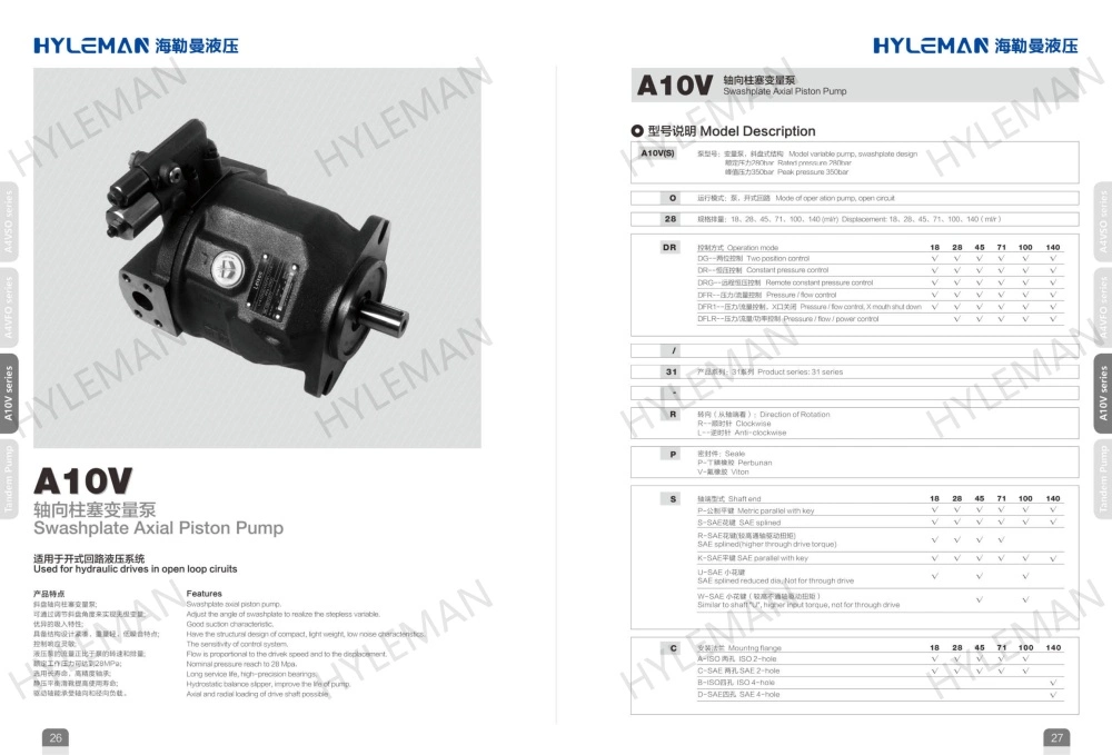 Rexroth Series A10vso A4vso A7vo A11vlo A15vso A20vso Hydraulic Piston Pump Manufacturers